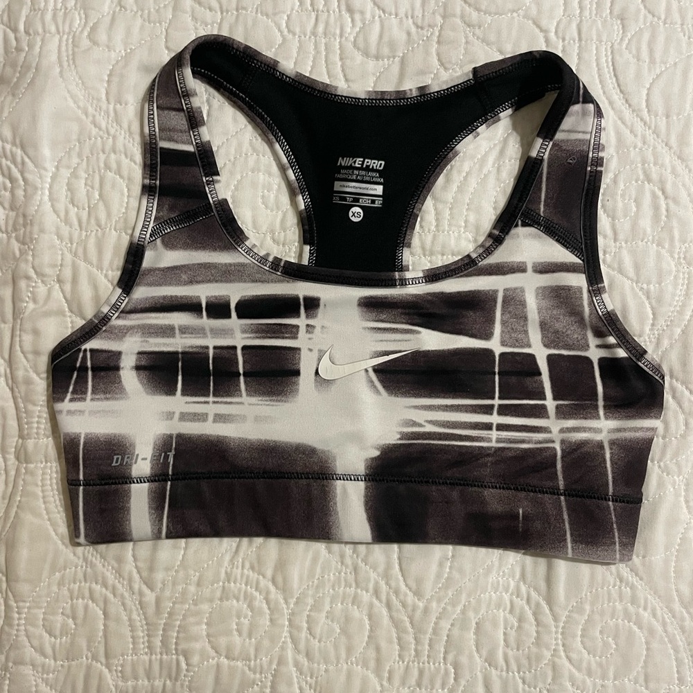 Nike Pro Black and White Sports Bra